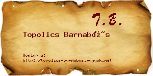 Topolics Barnabás névjegykártya