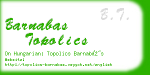 barnabas topolics business card